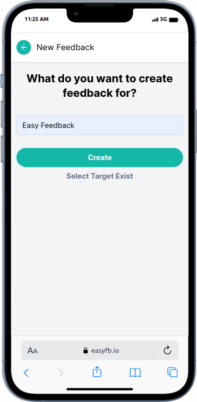 create feedback - target